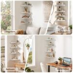 Artiss 4pc Corner Floating Wall Shelf Wall Mounted Display Rack Round Edge White - Image 8