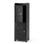 Artiss Bathroom Storage Cabinet Freestanding Cupboard Narrow Floor Shelf Black - Image 3