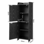 Artiss Bathroom Storage Cabinet Freestanding Cupboard Narrow Floor Shelf Black - Image 4