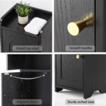 Artiss Bathroom Storage Cabinet Freestanding Cupboard Narrow Floor Shelf Black - Image 8