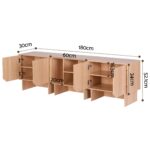 Artiss Modular TV Unit Storage Cabinet Adjustable Shelf Robot-Vac Friendly Pine - Image 4
