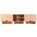 Artiss Modular TV Unit Storage Cabinet Adjustable Shelf Robot-Vac Friendly Pine - Image 5
