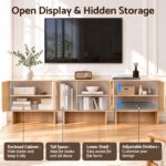 Artiss Modular TV Unit Storage Cabinet Adjustable Shelf Robot-Vac Friendly Pine - Image 7