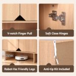 Artiss Modular TV Unit Storage Cabinet Adjustable Shelf Robot-Vac Friendly Pine - Image 9