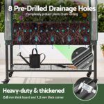 Green Fingers Mobile Raised Garden Bed with Greenhouse Cover Storage Shelf for Tomato Vegetables Herb Charcoal - Image 5