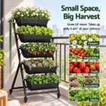 Green Fingers 5 Tier Vertical Raised Garden Bed Mobile Planter Box with Locking Wheels - Image 2