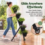 Green Fingers 5 Tier Vertical Raised Garden Bed Mobile Planter Box with Locking Wheels - Image 7