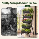 Green Fingers 5 Tier Vertical Raised Garden Bed Mobile Planter Box with Locking Wheels - Image 8