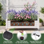 Green Fingers Mobile Planter Box with Trellis, Self Watering Garden Bed & Privacy Screen for Climbing Plants Flowers, White - Image 4