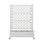 Green Fingers Mobile Planter Box with Trellis, Self Watering Garden Bed & Privacy Screen for Climbing Plants Flowers, White - Image 10