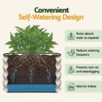 Green Fingers Self Watering Round Garden Bed Galvanised for Balcony Deck 60x60x30cm - Image 3