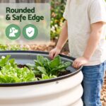 Green Fingers Self Watering Round Garden Bed Galvanised for Balcony Deck 60x60x30cm - Image 6