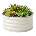 Green Fingers Self Watering Round Garden Bed Galvanised for Balcony Deck 60x60x30cm - Image 8