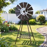 Gardeon Garden Windmill Metal Outdoor Yard Decor 120cm Bronze