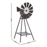 Gardeon Garden Windmill Metal Outdoor Yard Decor 120cm Bronze - Image 3