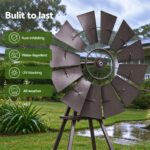 Gardeon Garden Windmill Metal Outdoor Yard Decor 120cm Bronze - Image 6