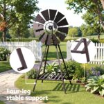 Gardeon Garden Windmill Metal Outdoor Yard Decor 120cm Bronze - Image 7