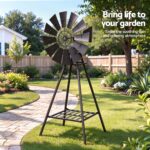 Gardeon Garden Windmill Metal Outdoor Yard Decor 120cm Bronze - Image 8