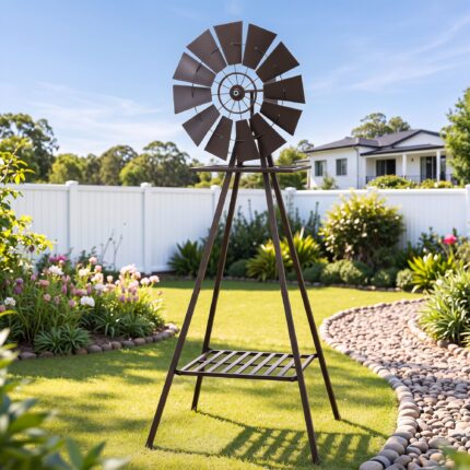 Gardeon Garden Windmill Metal Outdoor Yard Decor 160cm Bronze