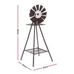 Gardeon Garden Windmill Metal Outdoor Yard Decor 160cm Bronze - Image 3