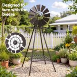 Gardeon Garden Windmill Metal Outdoor Yard Decor 160cm Bronze - Image 5