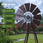 Gardeon Garden Windmill Metal Outdoor Yard Decor 160cm Bronze - Image 6