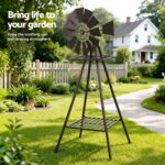 Gardeon Garden Windmill Metal Outdoor Yard Decor 160cm Bronze - Image 8