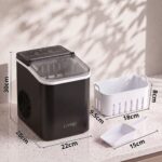 LUVIMO 12kg Ice Maker Machine Full Open Cover Deep Clean - Black - Image 2