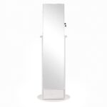 Artiss 360° Rotating Jewelry Cabinet Full Length Mirror, White - Image 5