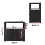 Gardeon Outdoor Storage Cabinet Garden Potting Bench Stainless Steel Table Top Black - Image 4
