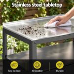 Gardeon Outdoor Storage Cabinet Garden Potting Bench Stainless Steel Table Top Black - Image 7