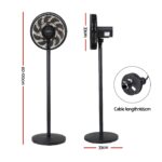 Devanti Pedestal Fan with Remote, 7 Speeds 3 Heights DC Motor, Black - Image 2
