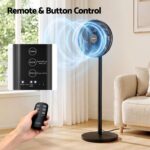 Devanti Pedestal Fan with Remote, 7 Speeds 3 Heights DC Motor, Black - Image 7