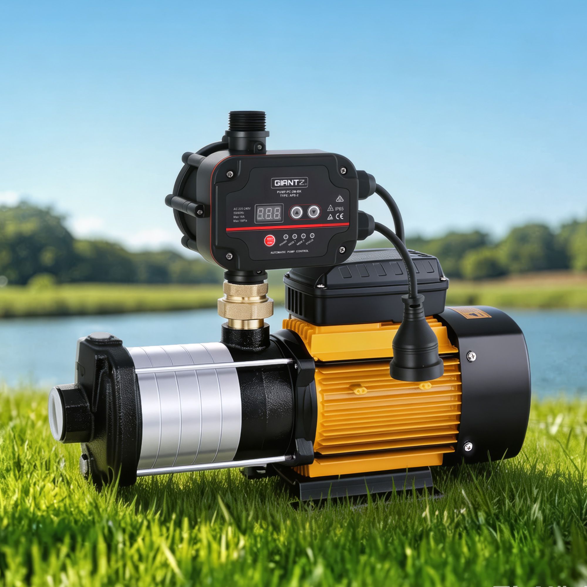 PUMP-ST6-SS-OG-2M-00 Giantz 6-Stage Water Pump Auto Controller Farm Irrigation Stainless Max. 2500W - Image 1