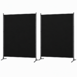Artiss Room Divider Set of 2 Privacy Screen Fabric Room Separator Partition 175x180cm Black - Image 2