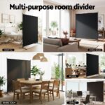 Artiss Room Divider Set of 2 Privacy Screen Fabric Room Separator Partition 175x180cm Black - Image 7