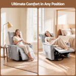 Artiss Electric Massage Recliner Chair with 270° Swivel & Heat, Grey - Image 9