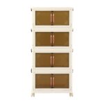 Artiss 4-Tier Foldable Storage Cabinet Stackable Box Clear Magnetic Door White - Image 5