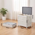 Artiss Foldable Storage Cabinet Stackable Box Flip-Top Rolling Organiser White - Image 3