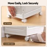 Artiss Foldable Storage Cabinet Stackable Box Flip-Top Rolling Organiser White - Image 7
