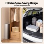 Artiss Foldable Storage Cabinet Stackable Box Flip-Top Rolling Organiser White - Image 9