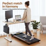 Artiss 100cm Standing Desk Treadmill Motorised Natural Wood - Image 5