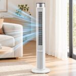 Devanti Tower Fan with Remote Control, 3 Speed 3 Mode 7.5h Timer, White