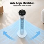 Devanti Tower Fan with Remote Control, 3 Speed 3 Mode 7.5h Timer, White - Image 5