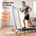 Everfit 3 in 1 Walking Pad Treadmill 12% Incline Under Desk Foldable for Home With 38cm Belt Silver - Image 7