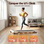 Everfit 3 in 1 Walking Pad Treadmill 12% Incline Under Desk Treadmills for Home Gym 40cmBelt Beige - Image 7