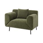 Artiss Armchair 3-in-1 Convertible Chenille Lounger and Daybed Green - Image 2