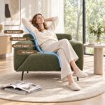 Artiss Armchair 3-in-1 Convertible Chenille Lounger and Daybed Green - Image 6