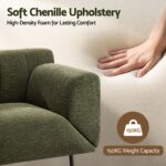 Artiss Armchair 3-in-1 Convertible Chenille Lounger and Daybed Green - Image 7