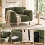 Artiss Armchair 3-in-1 Convertible Chenille Lounger and Daybed Green - Image 8